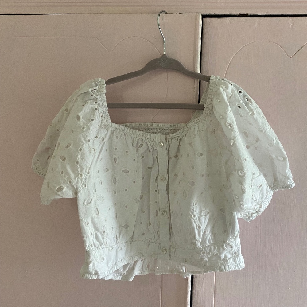 Zara White Crop Top Sz 9